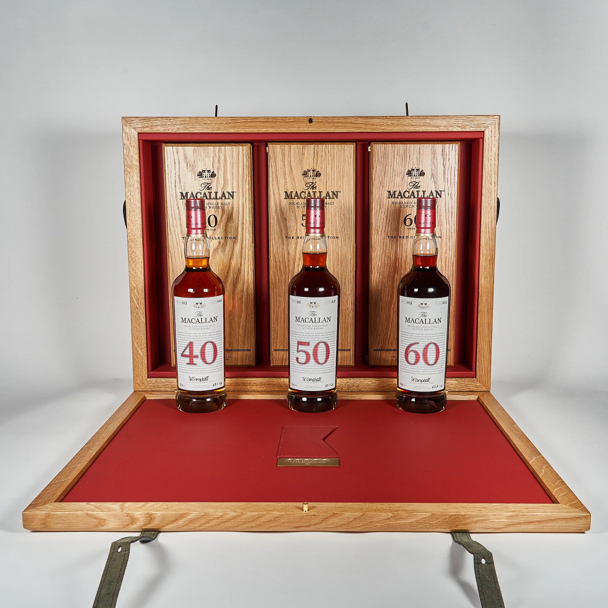 the macallan red collection trunk – 40, 50 & 60 year old limited edition (3 x 700ml)